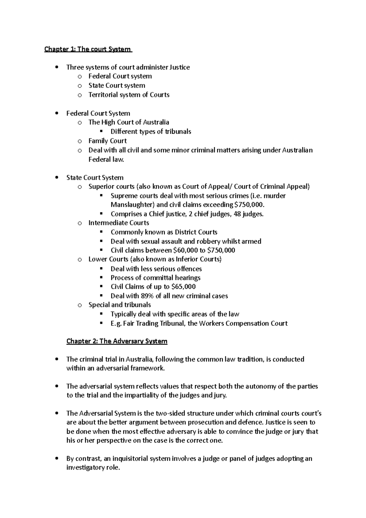 Legistaltion, Courts and Policing Notes - Chapter 1: The court System ...