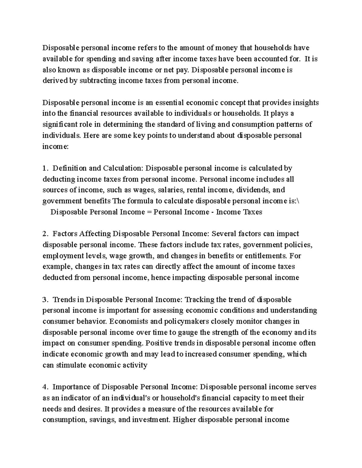 AP Macroecnomics Notes disposable personal Disposable personal refers to the