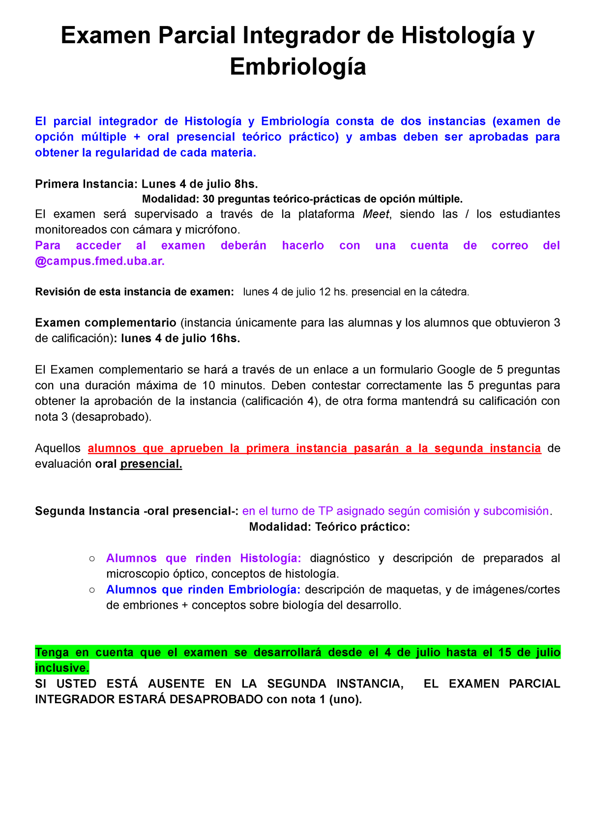 Examen Parcial Integrador De Histología Y Embriología - 2022 - Examen ...