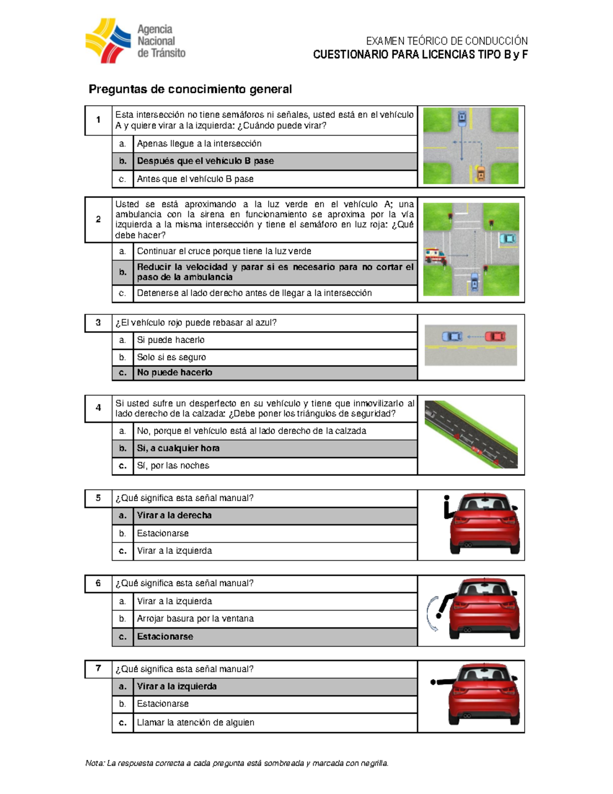 5. Banco De Preguntao B Y F V5 - CUESTIONARIO PARA LICENCIAS TIPO B Y F ...