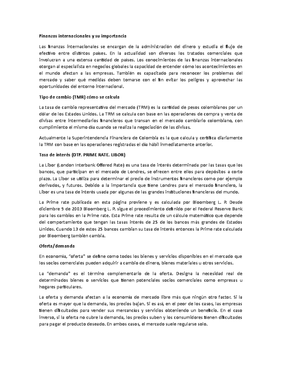 Conceptos Basicos - Las finanzas internacionales se encargan de la ...