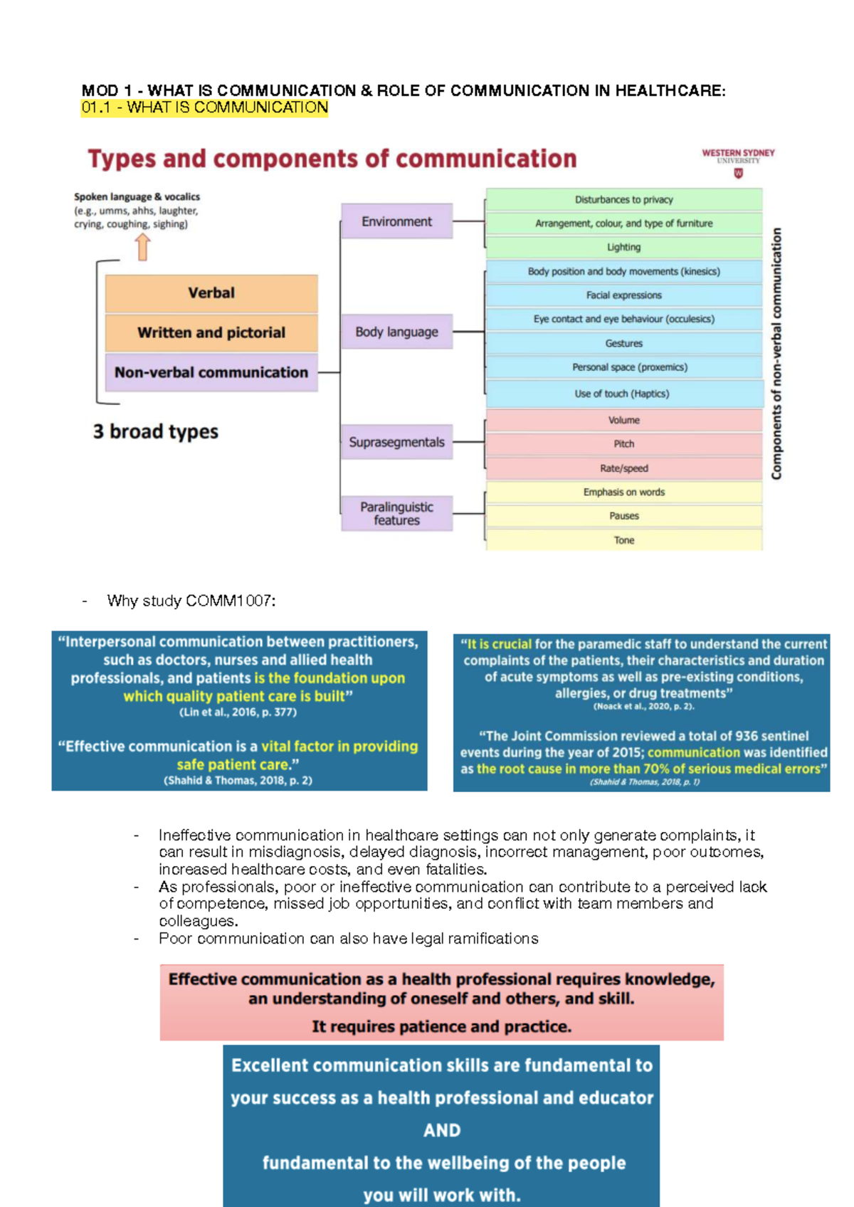 Comm1007 notes pdf 2 - MOD 1 - WHAT IS COMMUNICATION & ROLE OF ...