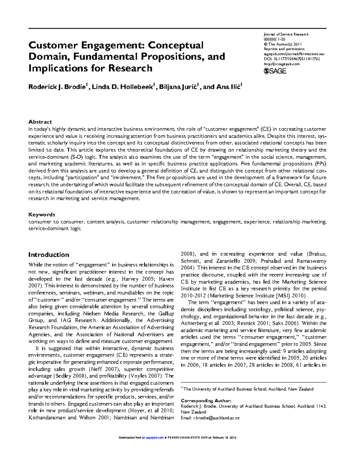 Afework - Customer Engagement: Conceptual Domain, Fundamental ...