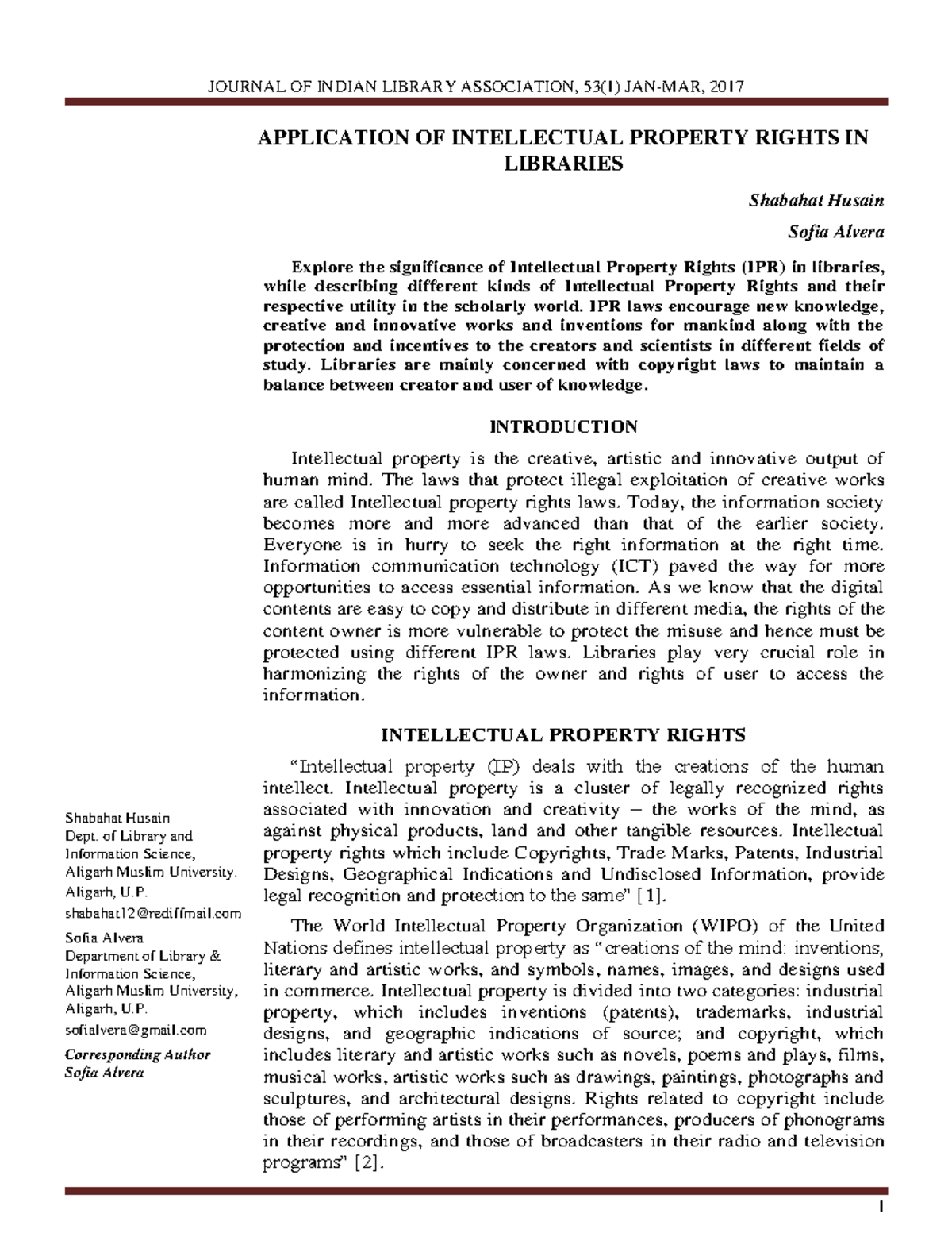 IPR - notes - APPLICATION OF INTELLECTUAL PROPERTY RIGHTS IN LIBRARIES ...