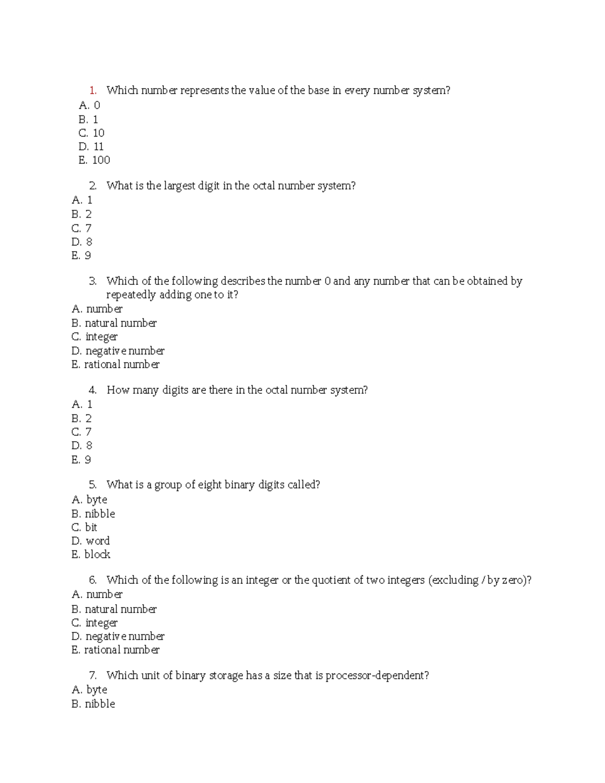 ITM 207 Test Bank Questions.docx - Which number represents the value of ...