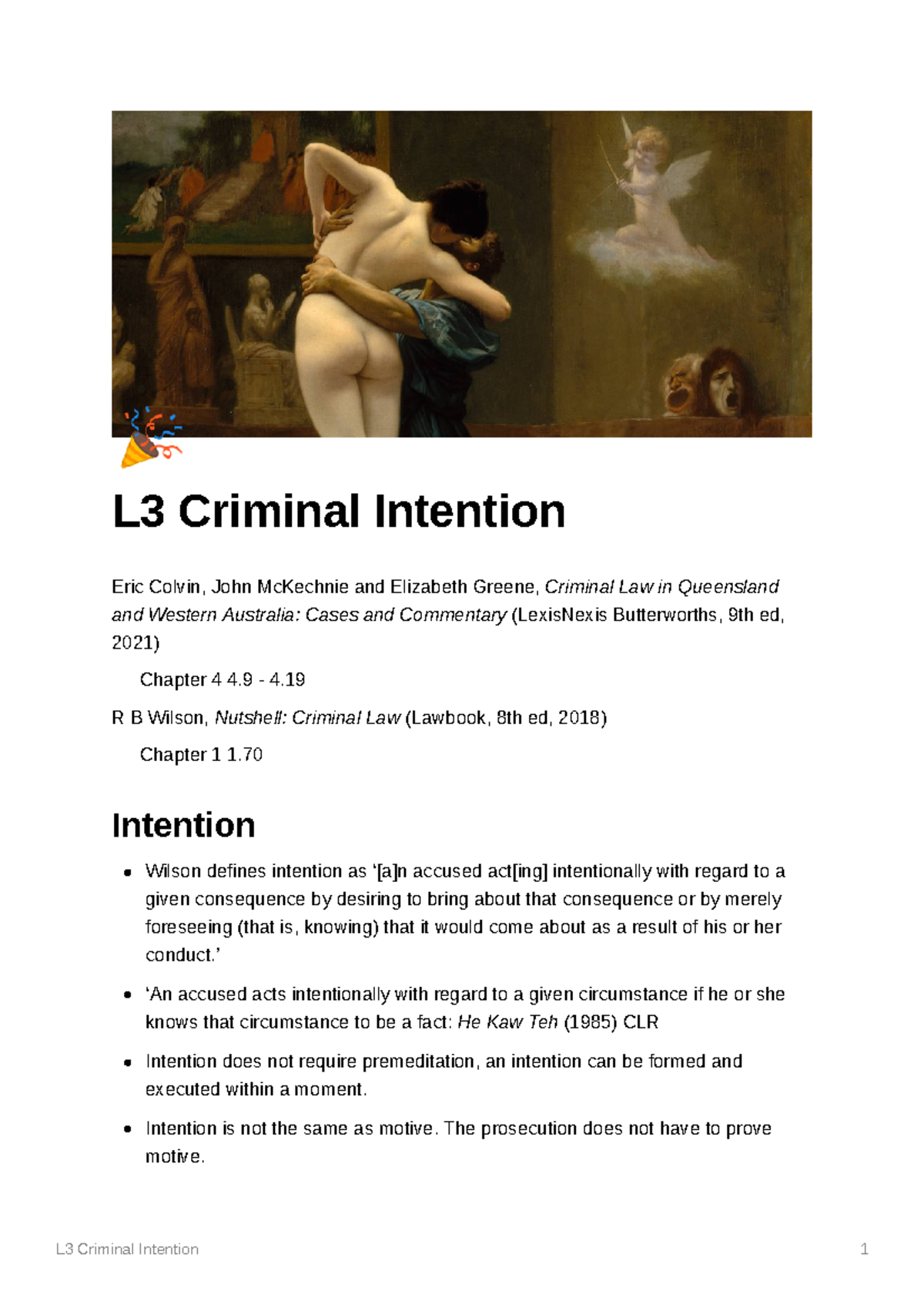 Lesson 03 Criminal Intention - 🎉 L3 Criminal Intention Eric Colvin ...