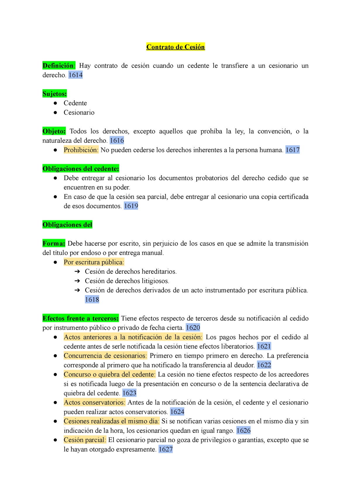 Contrato de Cesión - Profe Hotz y Rocca - Derecho a la contratacion -  UNLPAM - Studocu