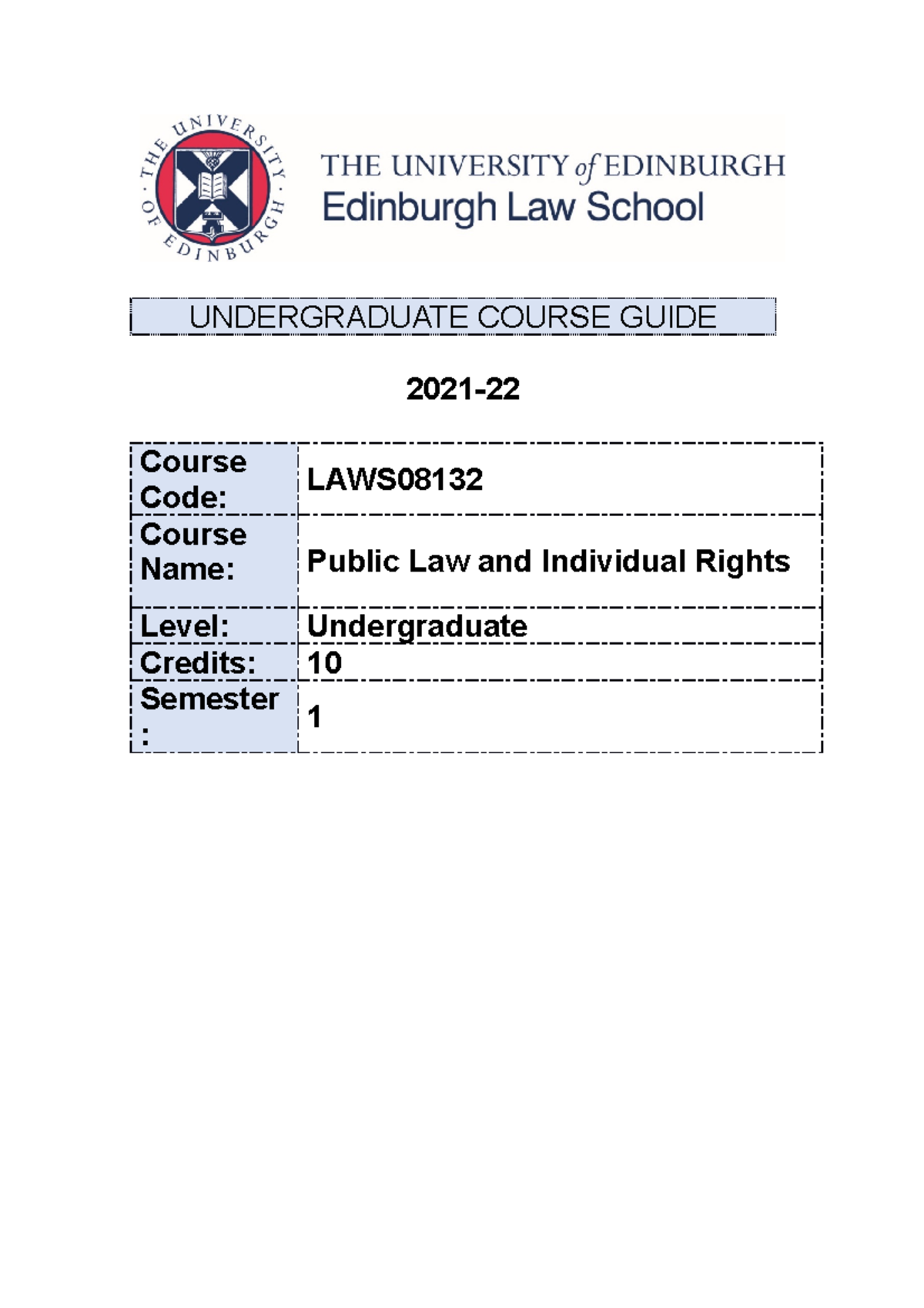 Public Law and Individual Rights Course Guide 2021 22 - Final ...