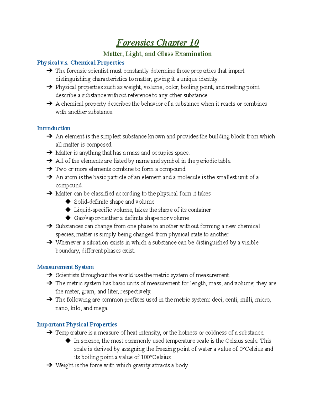 Forensics Ch 10 Master Review - Forensics Chapter 10 Matter, Light, and ...