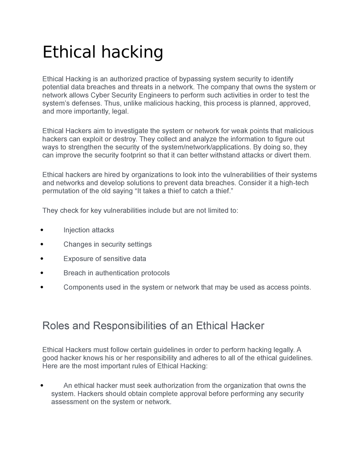 literature review of ethical hacking