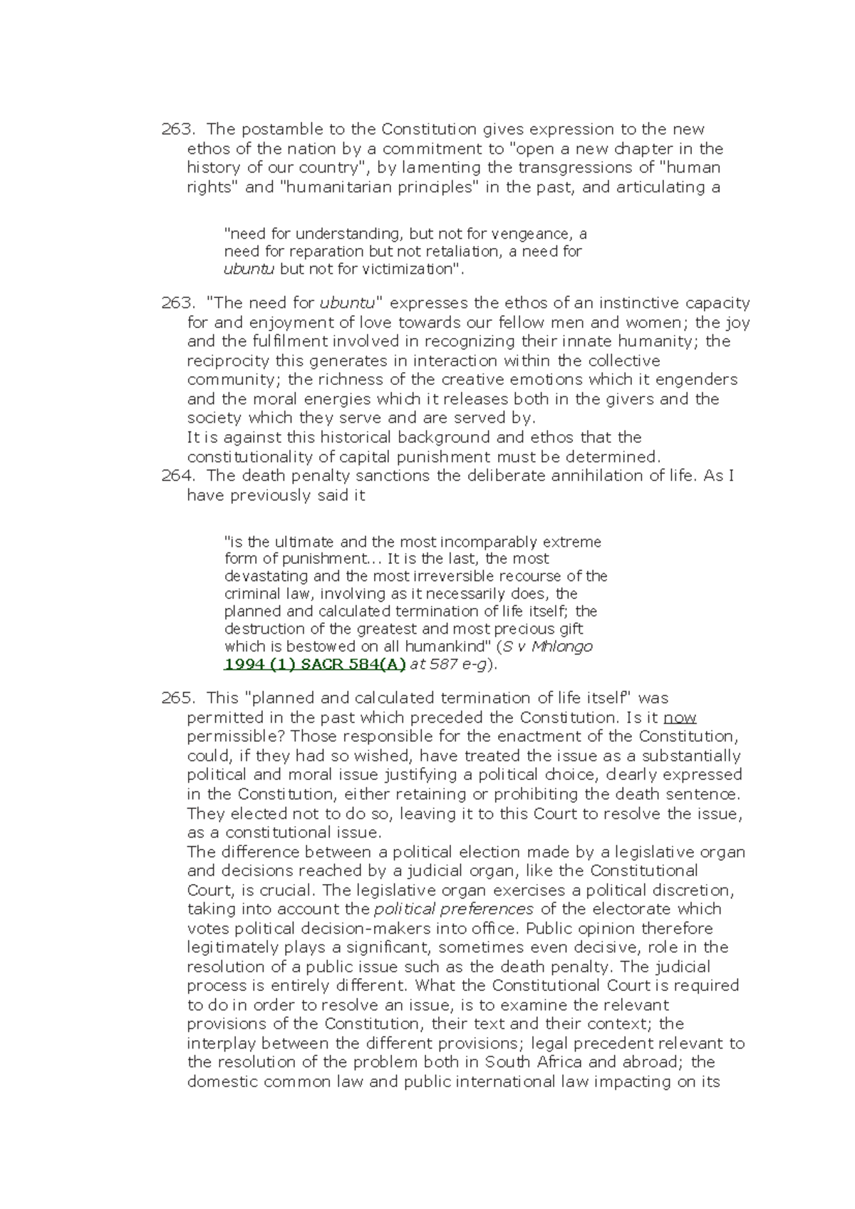 SV CASE) SA 218 (C) - CASEABOUT TRANFORMATION - 263. The postamble to ...