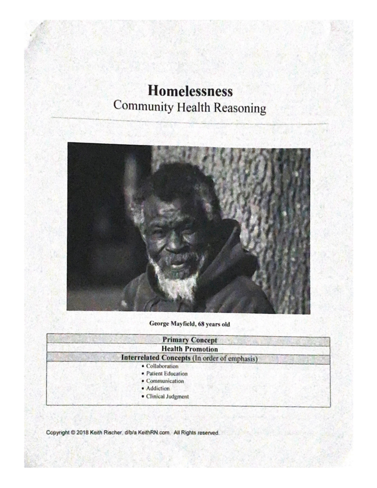 Homelessness - yer - Homelessness Community Health Reasoning George ...