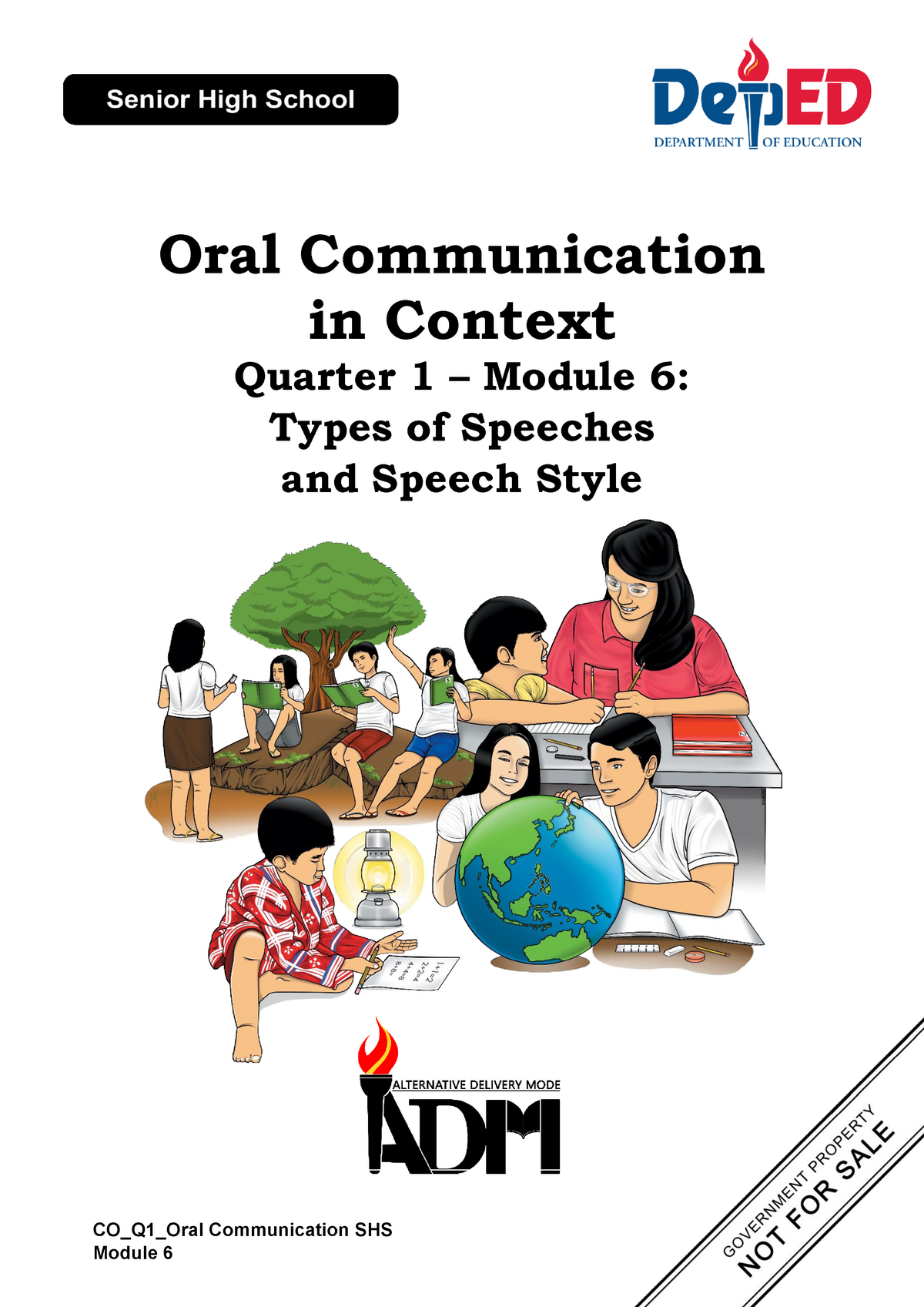 Quarter 1 Module 6 Types Of Speeches And Speech Style Oral 