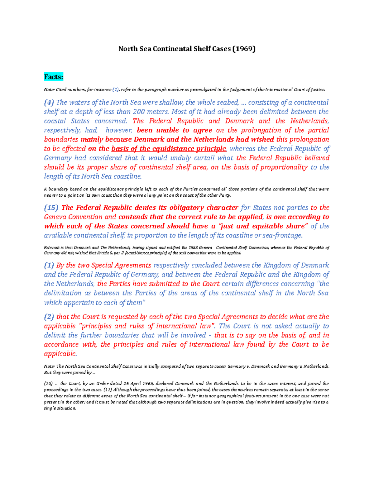 North Sea Continental Shelf Case (with Maps) Case Digest North Sea