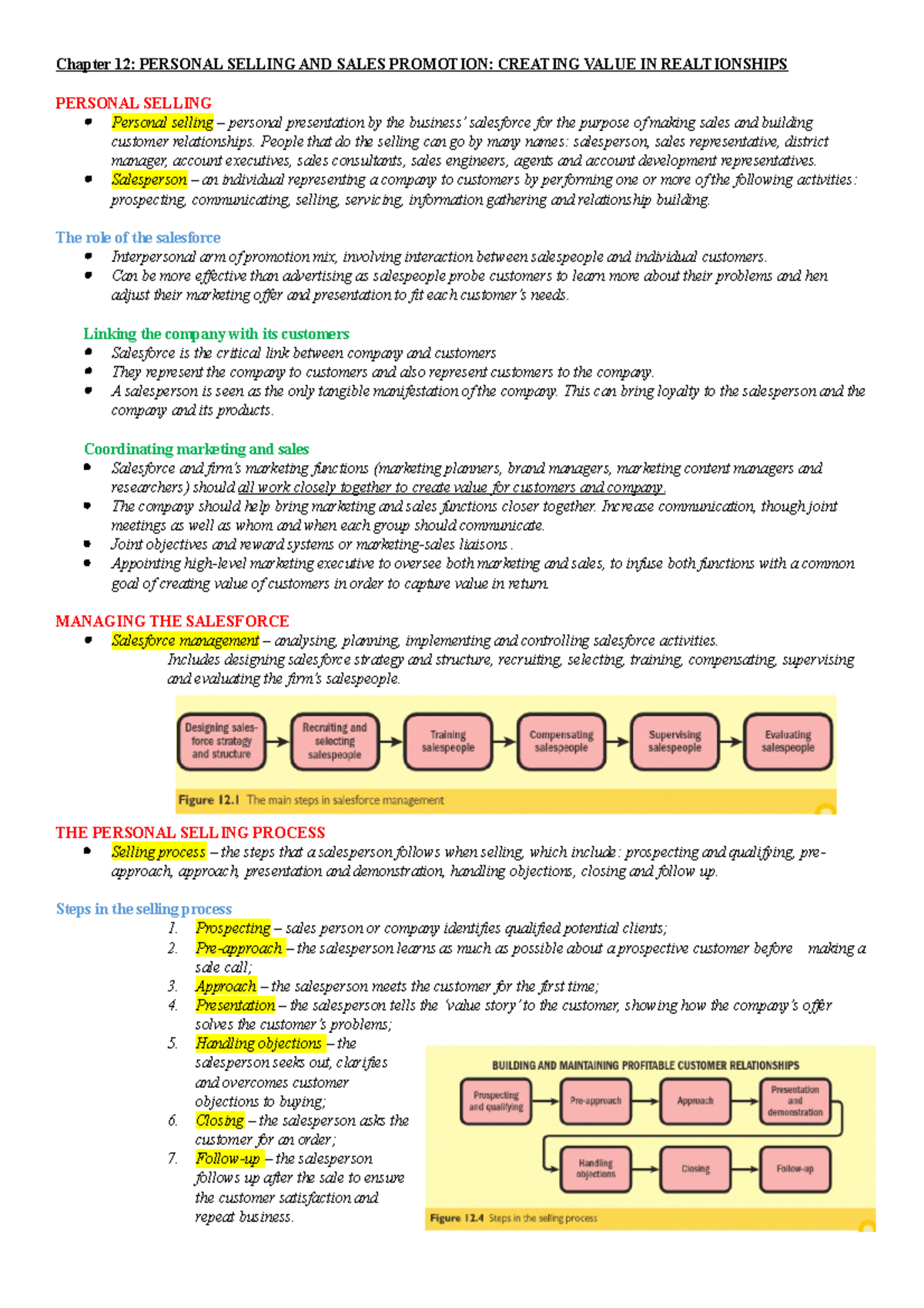 Wk 7 - Ch 12 Personal selling & sales promotion - Chapter 12: PERSONAL ...