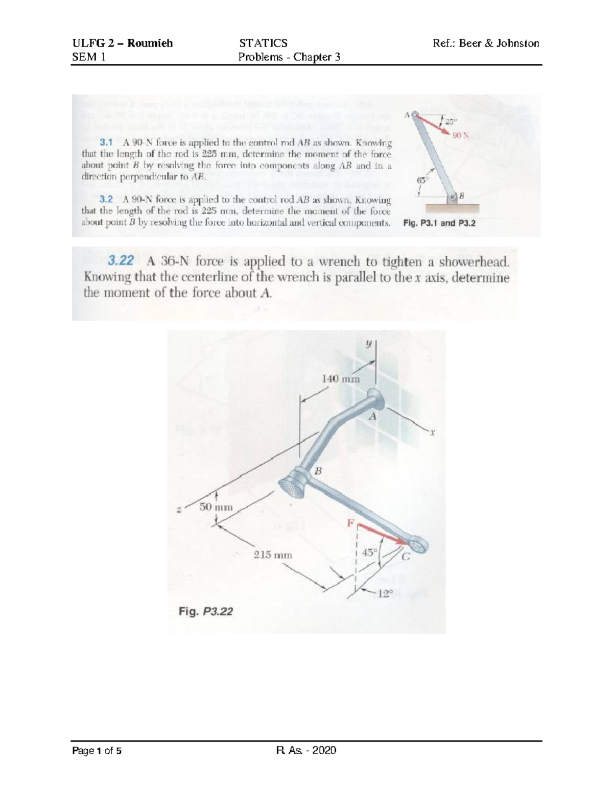 2020-10-23-Statics-Ch3-TD in prog - Mechanics - UL - Studocu