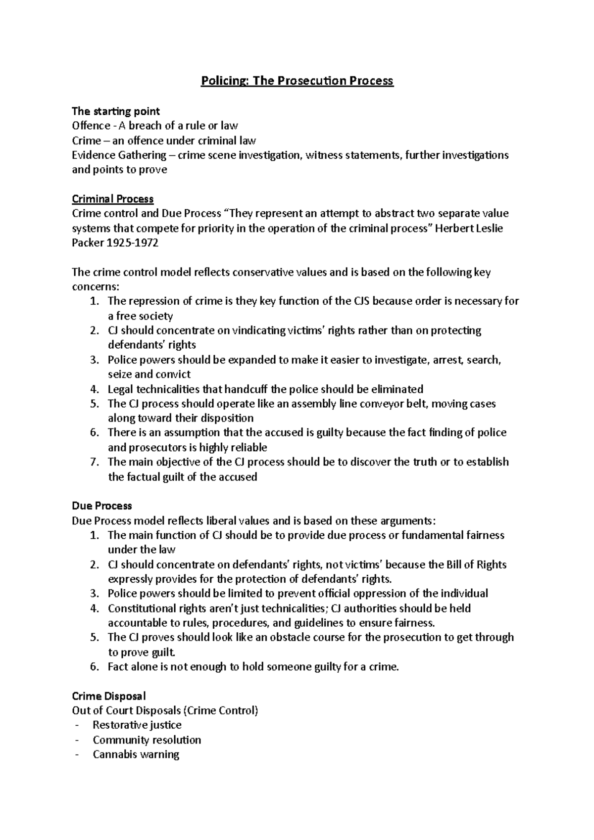 Policing- prosecution process - Policing: The Prosecution Process The ...