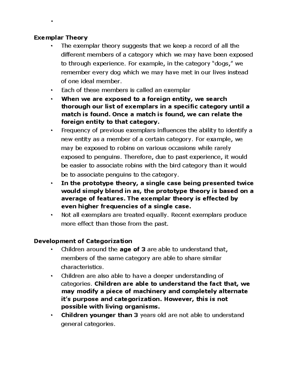 PS101 final notes-13 - • Exemplar Theory - The exemplar theory suggests ...