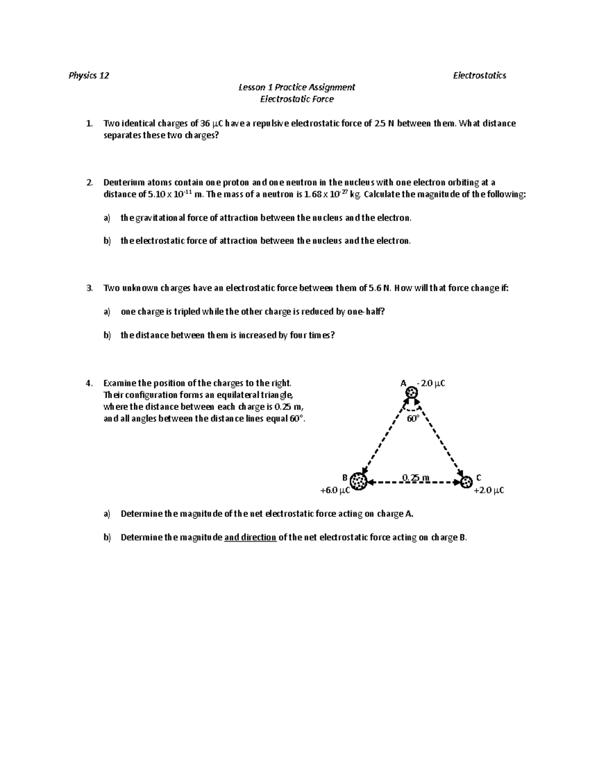 physics 12 assignment 1