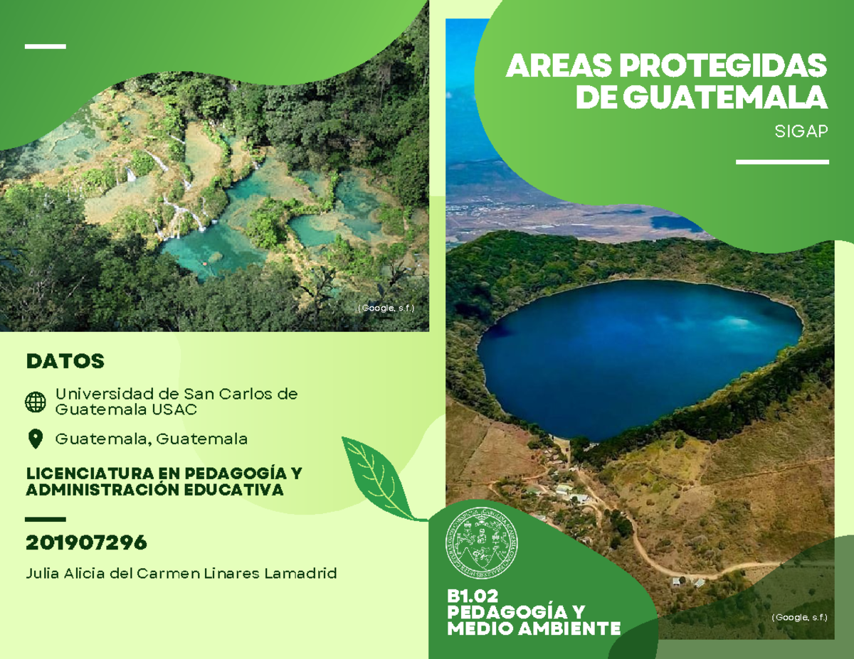Bifoliar Areas Protegidas de Guatemala - Medio ambiente - AREAS