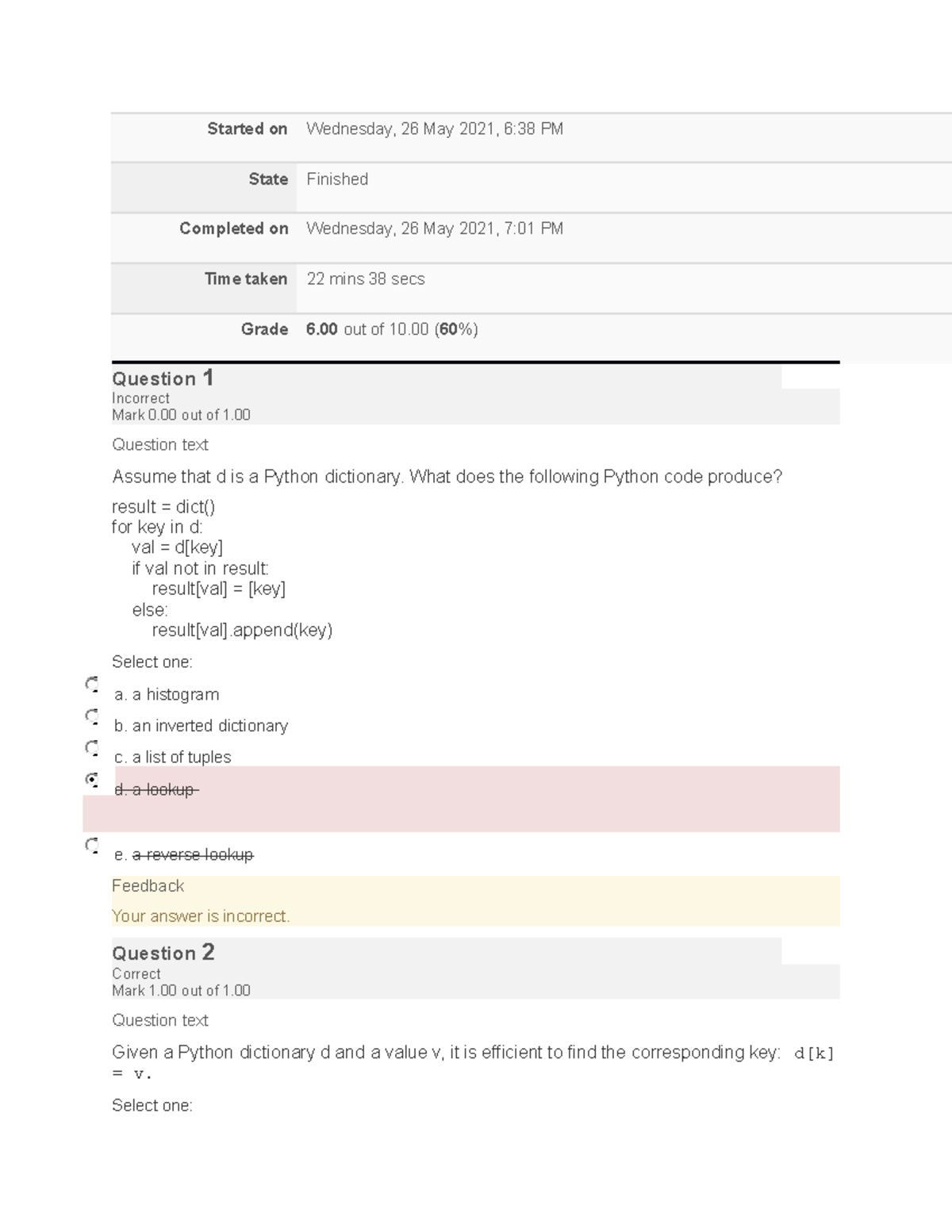 Unit 7 quiz - Practice Quiz - Started on Wednesday, 26 May 2021, 6:38 ...