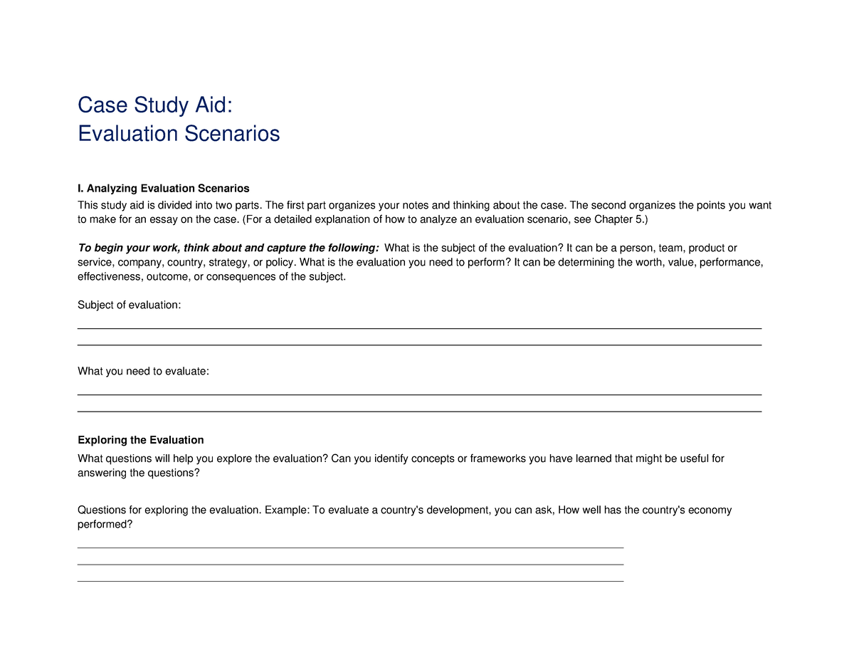 a case study evaluation