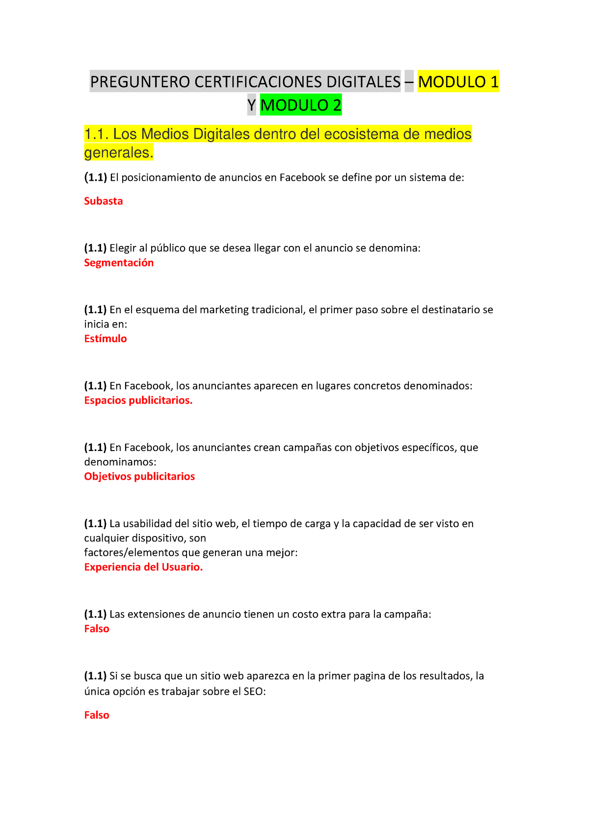 Preguntero Certificaciones Digitales Completo Y Organizado - Modulos 1 ...