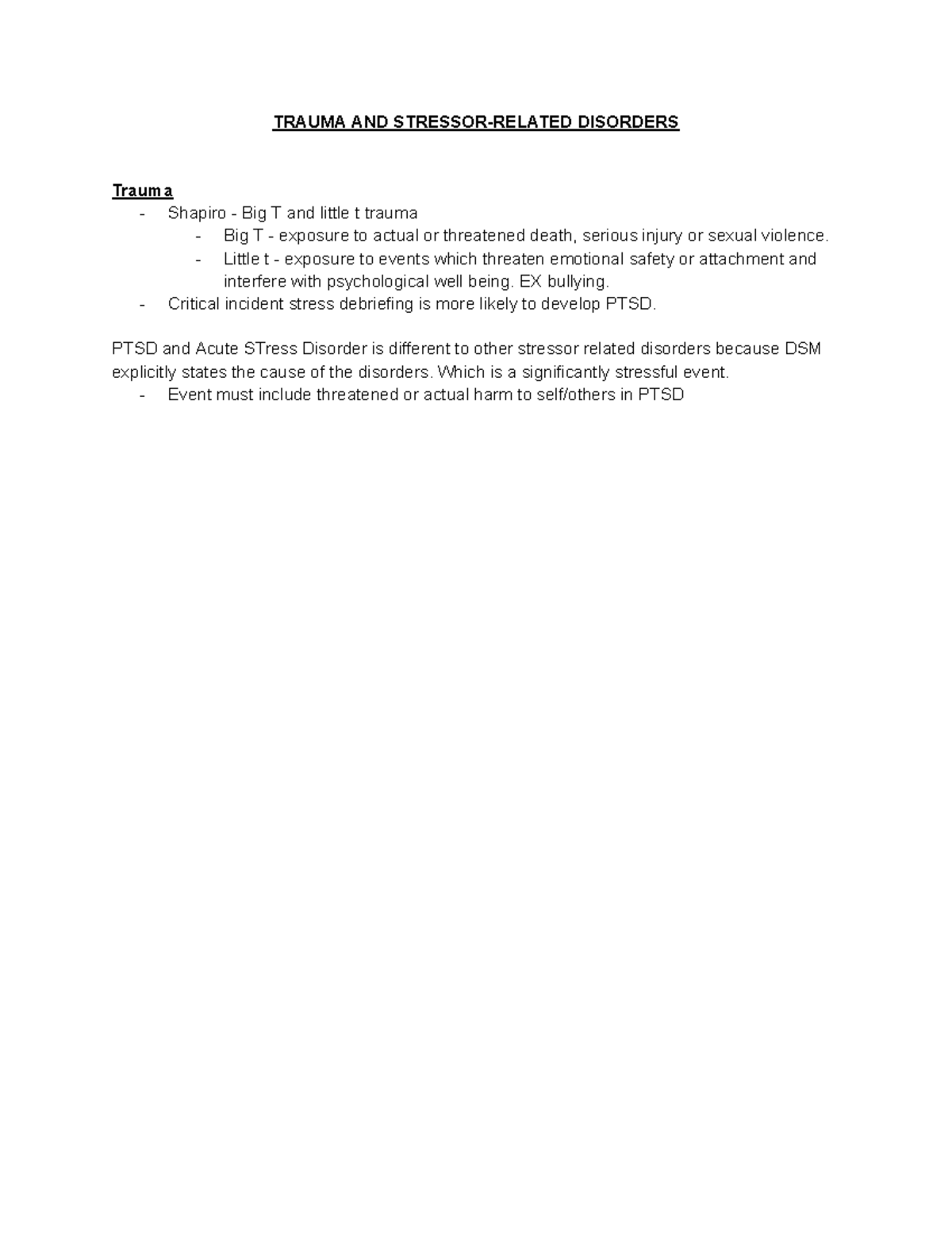 Trauma AND Stressor- Related Disorders - TRAUMA AND STRESSOR-RELATED ...