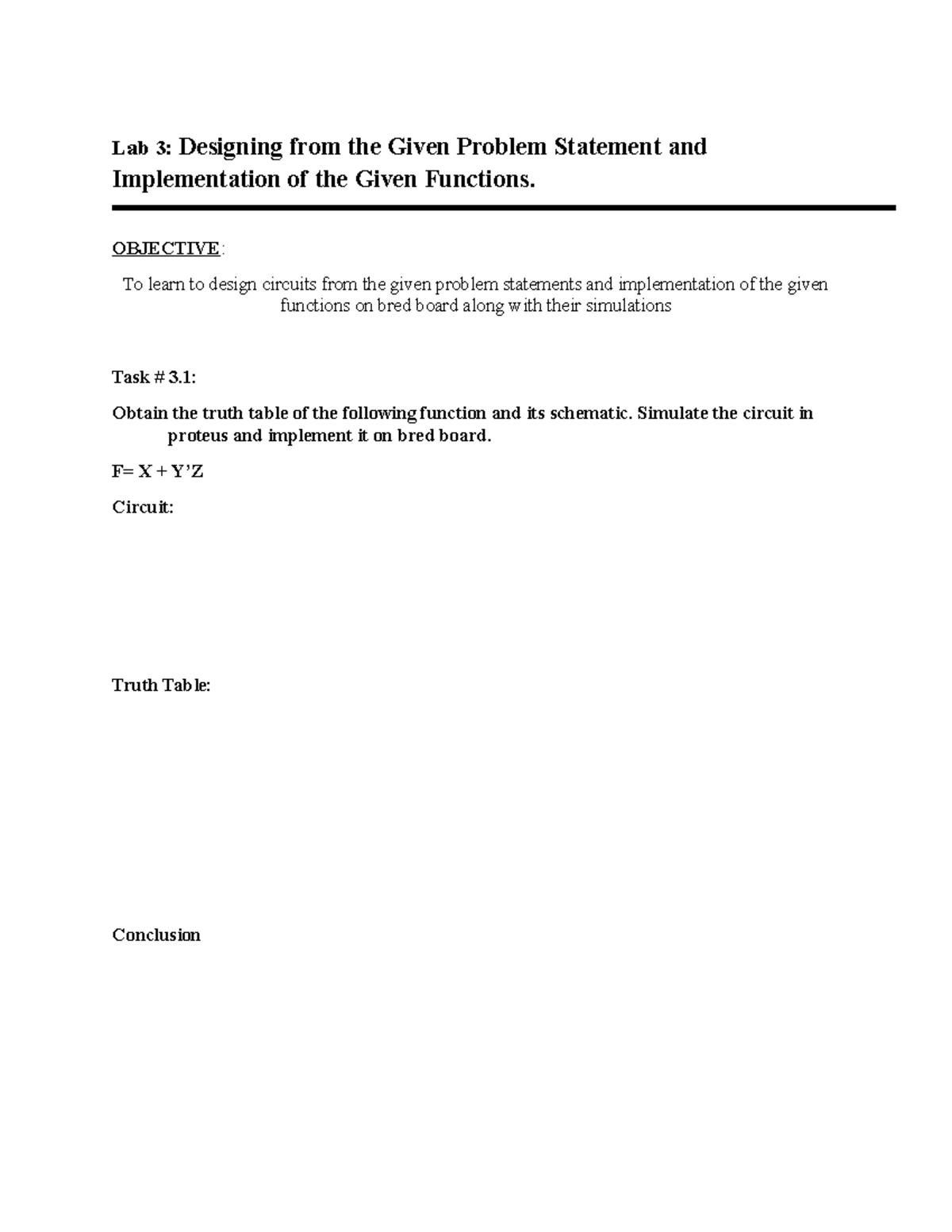 DLD LAB TASK - 03 Assignment Task 22-07-2021 Thursday FUUAST University ...
