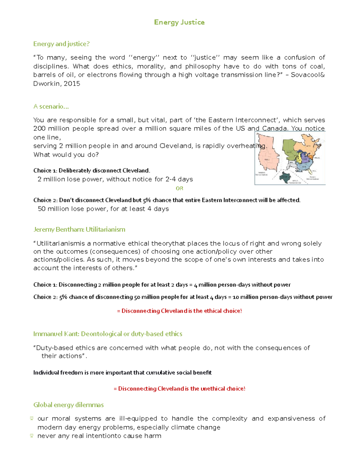 Lecture Notes: Energy Justice - Energy Justice Energy and justice? “To ...