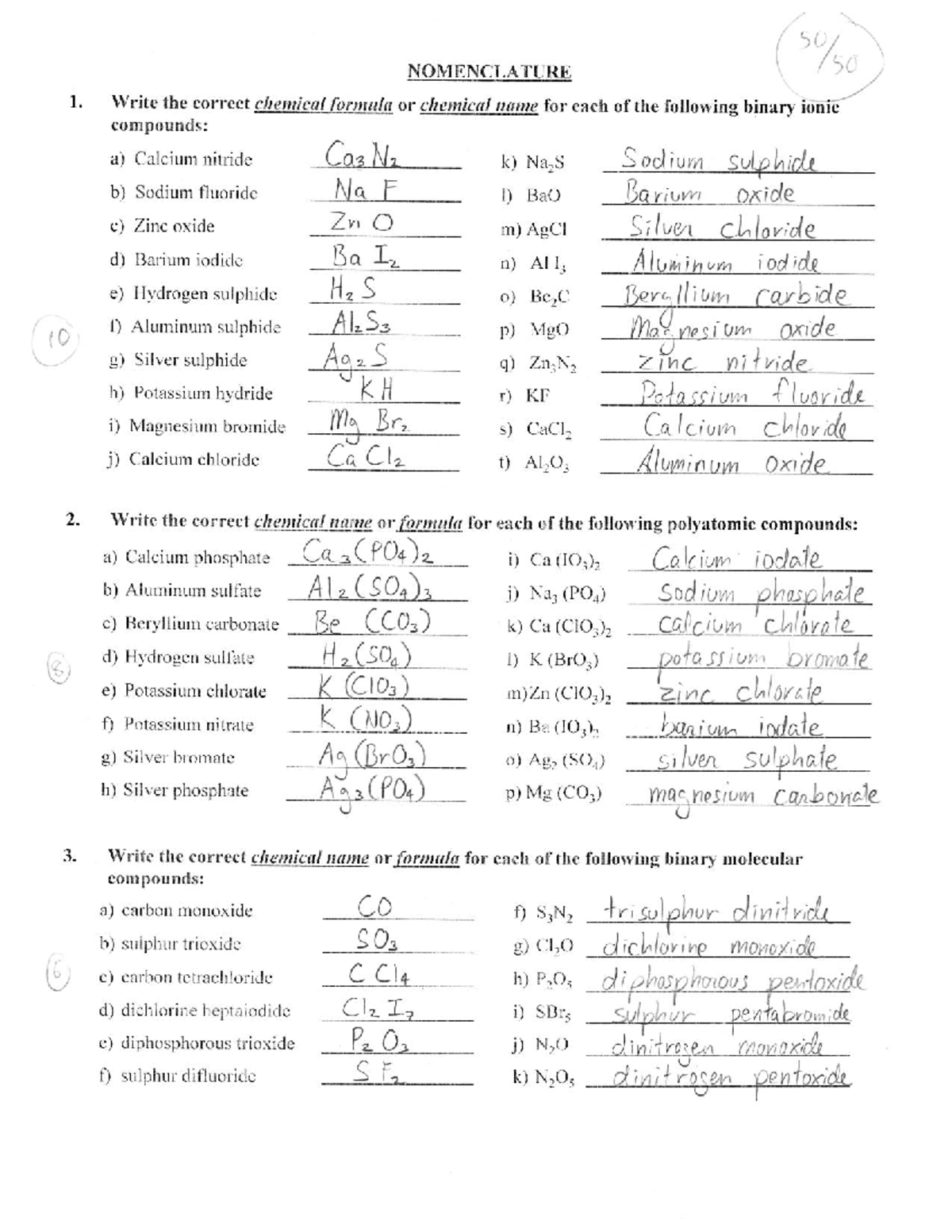 01 - Nomenclature Answer Key(2016 ) - Chem 1A03 - Studocu