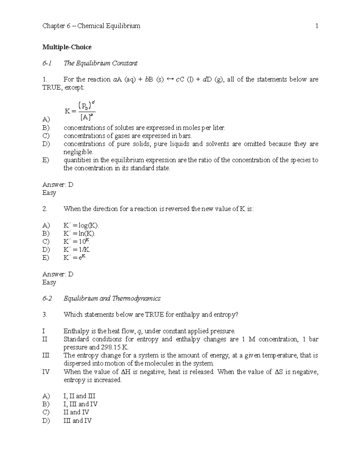 Multiple choice questions from the book quantitative chemical analysis ...