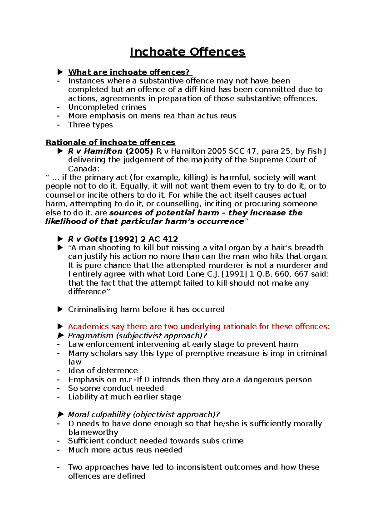 Inchoate Offences Tanya Palmer Inchoate Offences What are inchoate