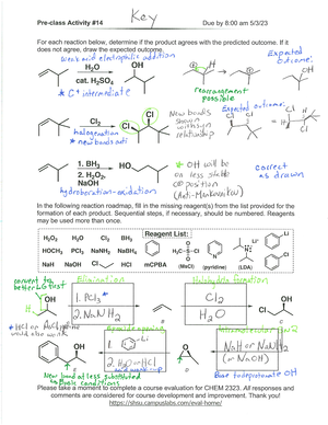 O.chem Problem Set 3 - CHEM 2323 - Studocu