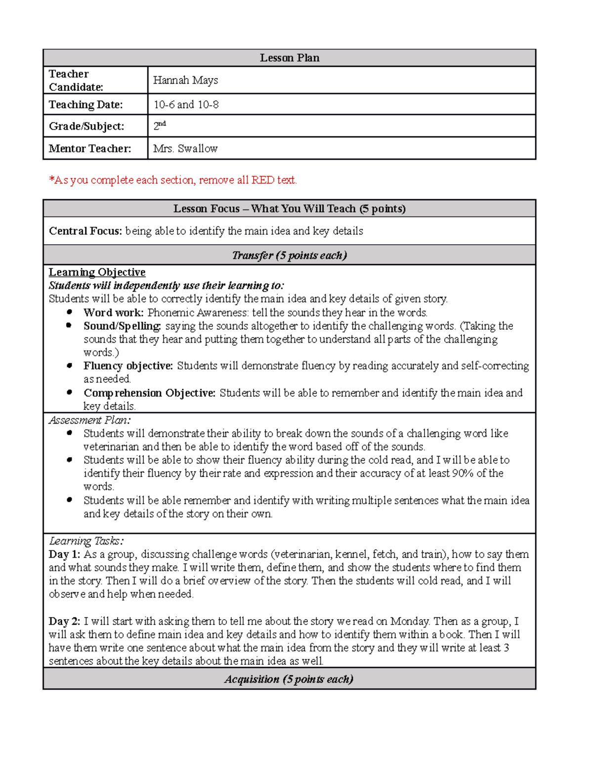 300 - ELED Lesson Plan Template - Small Group - Lesson Plan Teacher ...