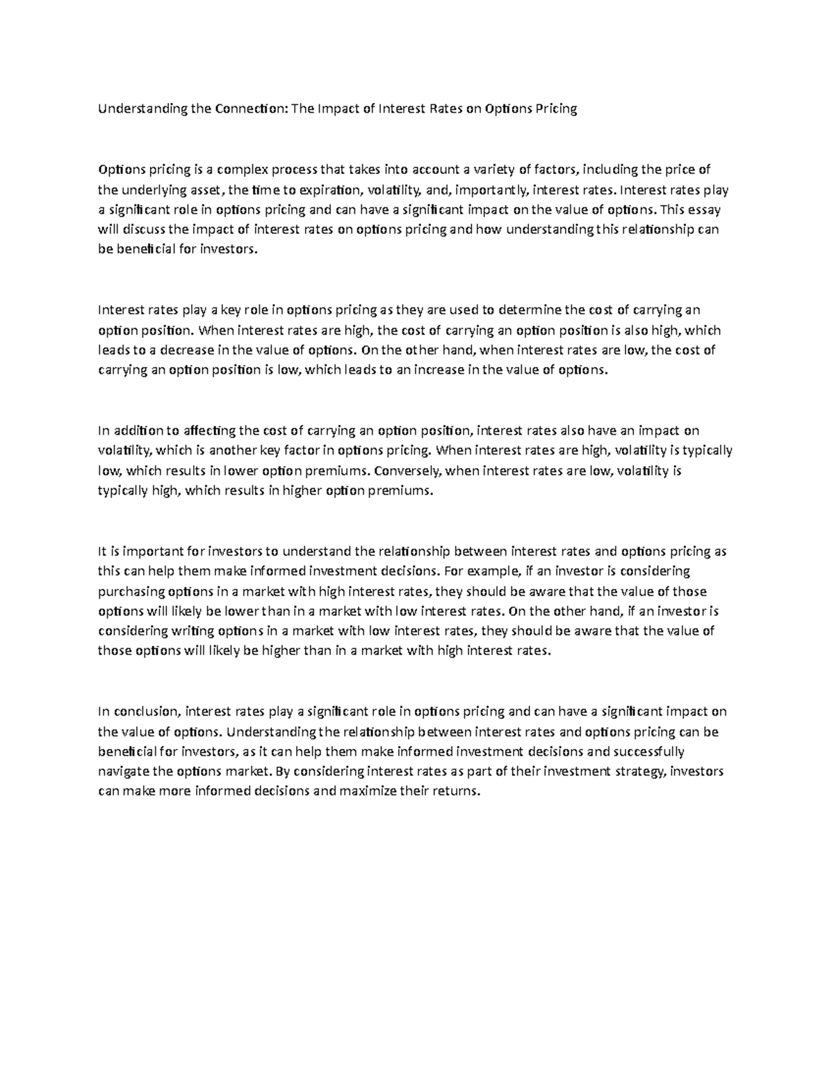 Understanding the Connection - Interest rates play a significant role ...