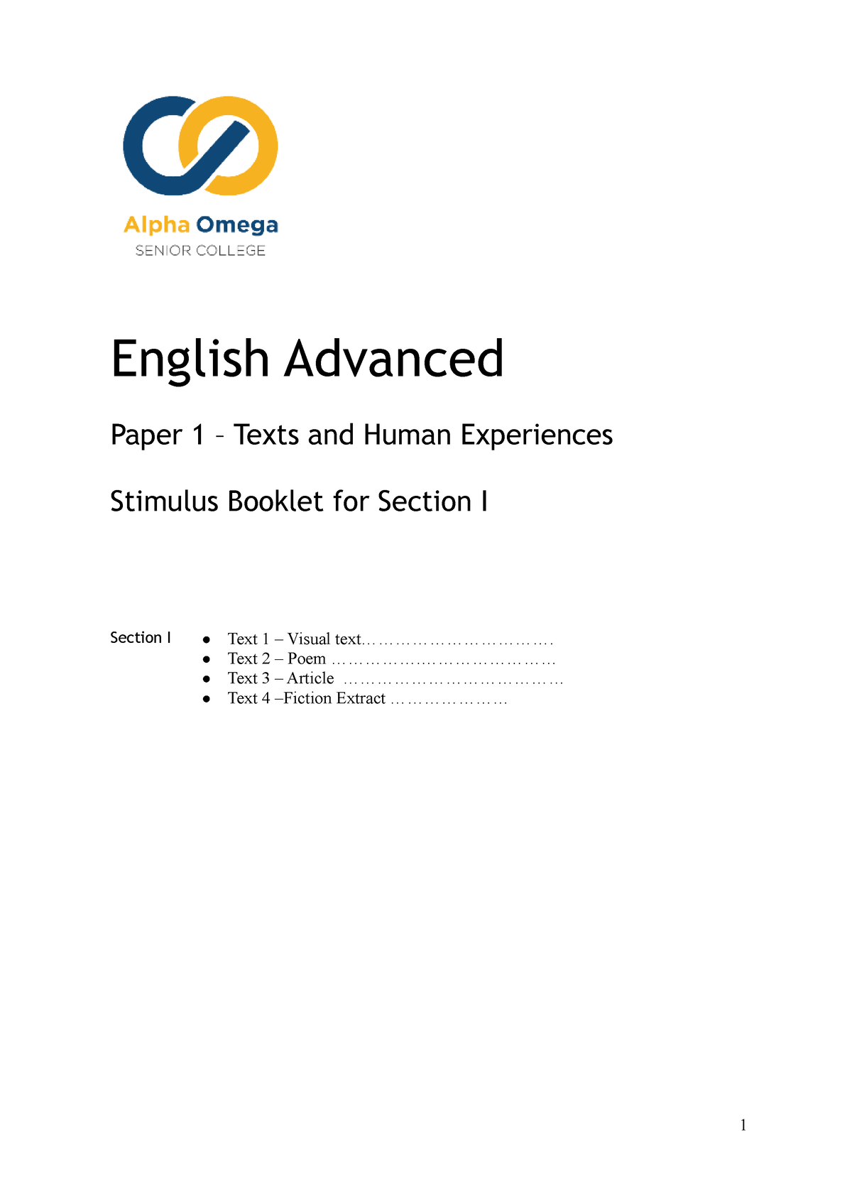 Unseen 2 - English Advanced Paper 1 – Texts and Human Experiences ...