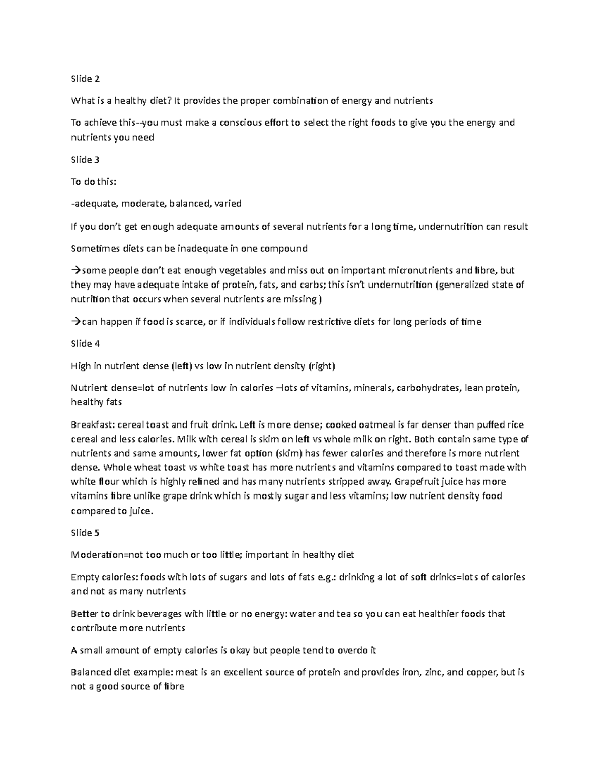 Nutrition lecture 2 (recorded) - Slide 2 What is a healthy diet? It ...