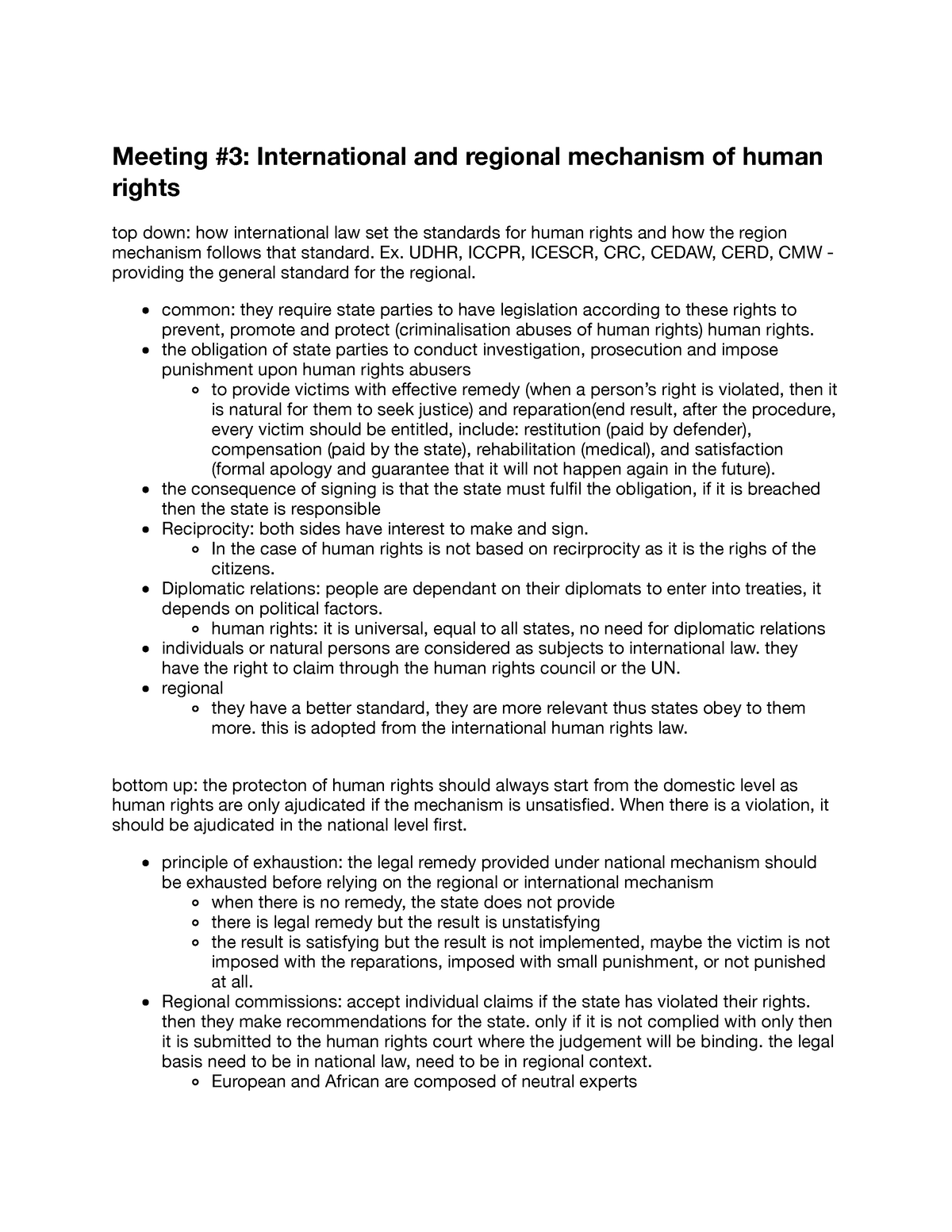 International And Regional Mechanism Of Human Rights Meeting 3 