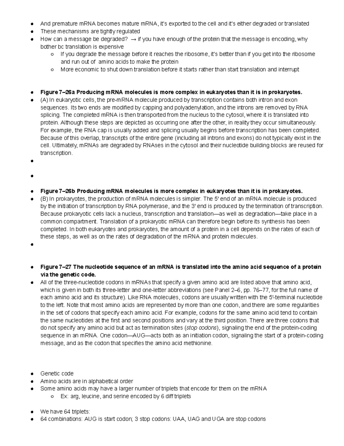 Copy of Chapter 7 Notes Pt 5 - And premature mRNA becomes mature mRNA ...