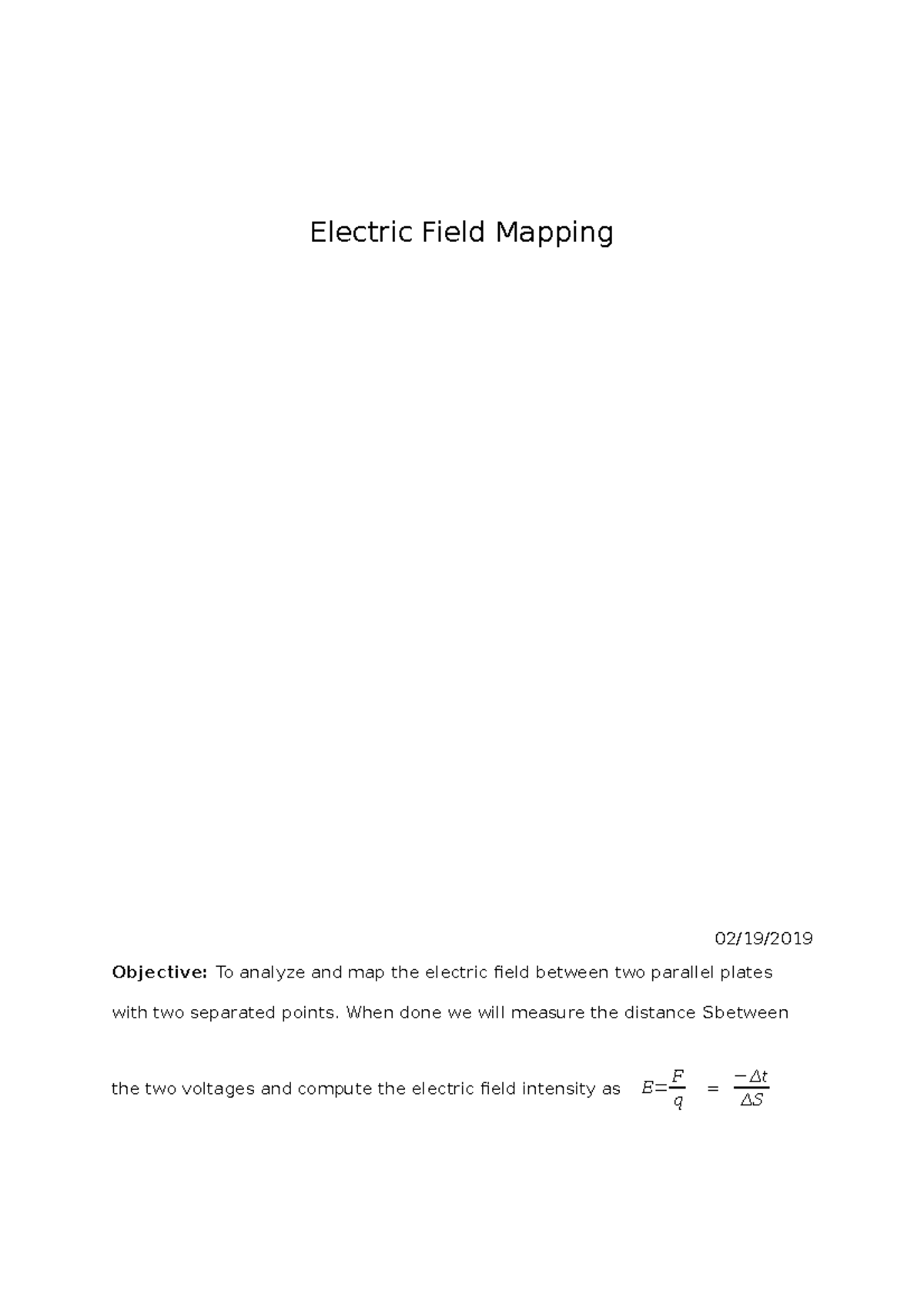 Exp 2222222222222222222222222222222222222222 - Electric Field Mapping ...