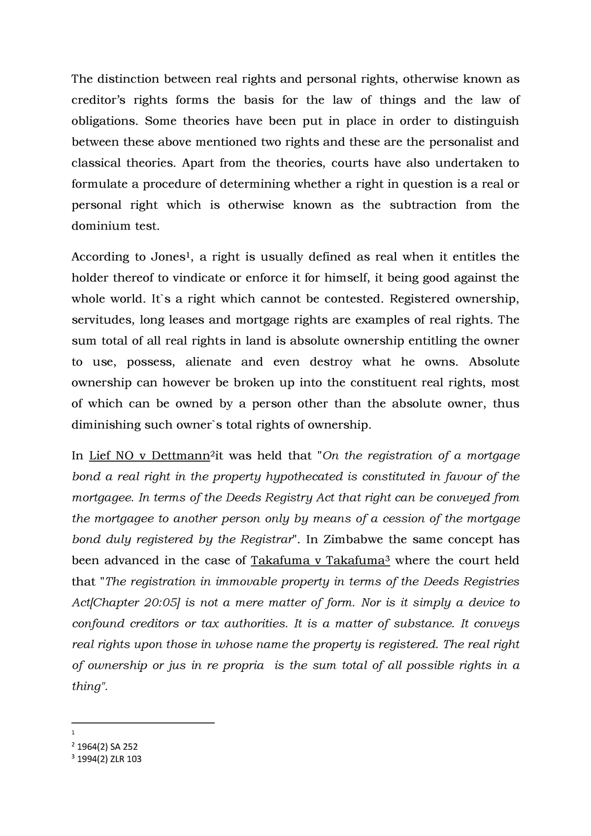 Real Rights And Personal Rights In Property Law