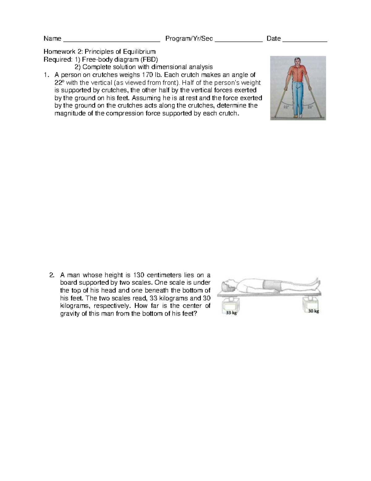 HW2 Equilibrium medical physics Name