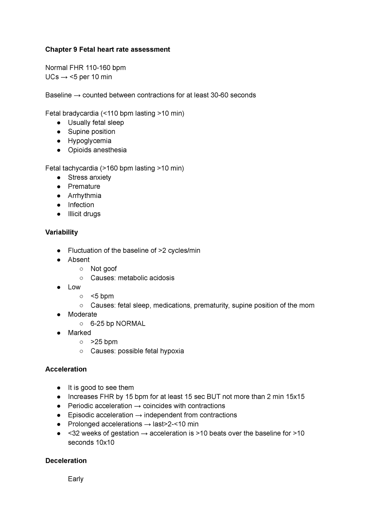 Chapter 9 OB Fetal heart rate assessment - Chapter 9 Fetal heart rate ...