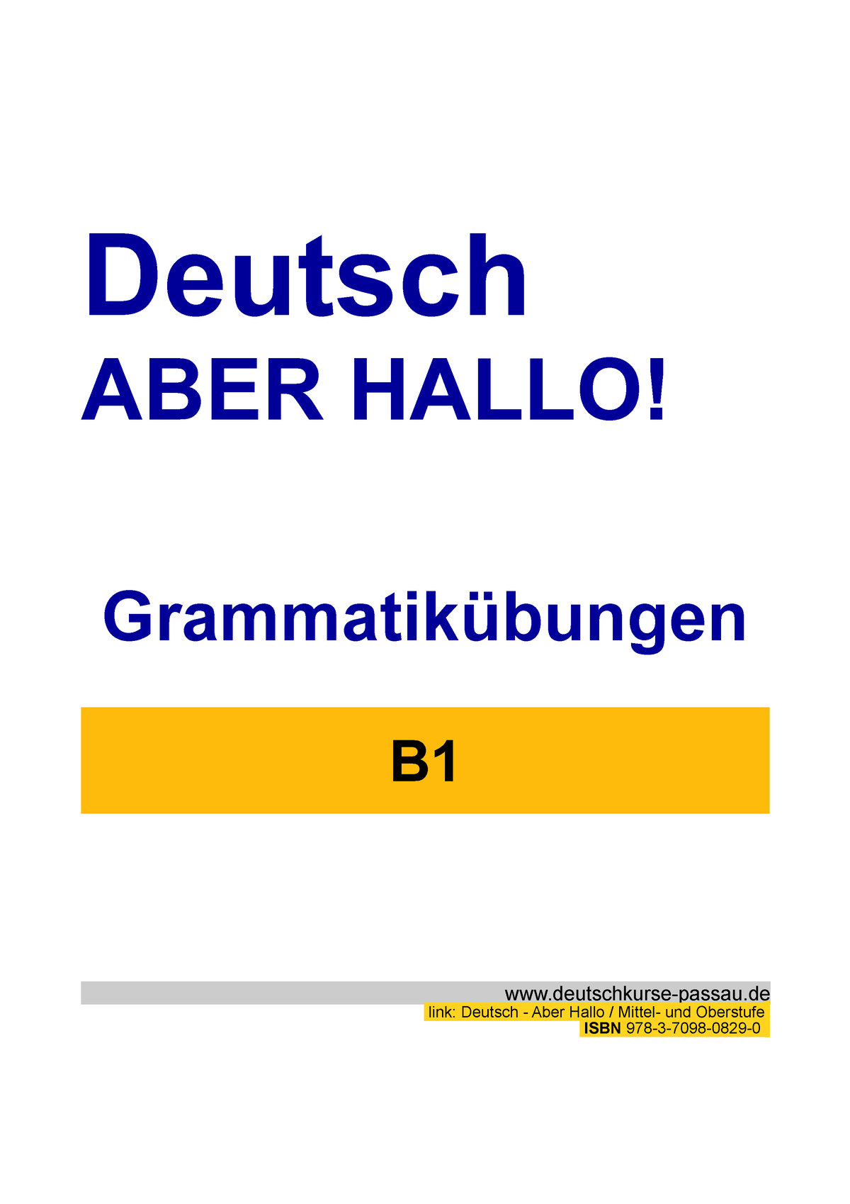 B1 Skript Gr - Grammatikübungen - Deutsch ABER HALLO! Grammatikübungen ...