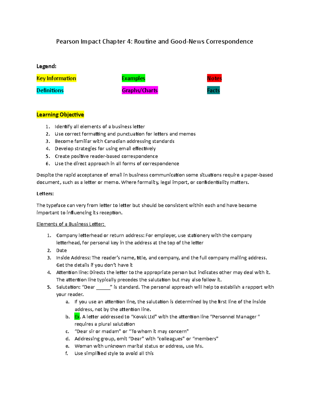 Chapter 4 Routine and Good News Correspondence - Pearson Impact Chapter ...