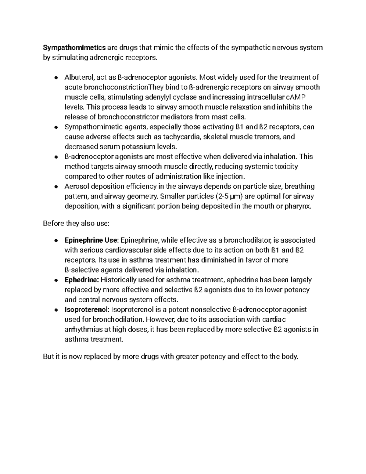 (script) Asthma Report - Sympathomimetics Are Drugs That Mimic The 