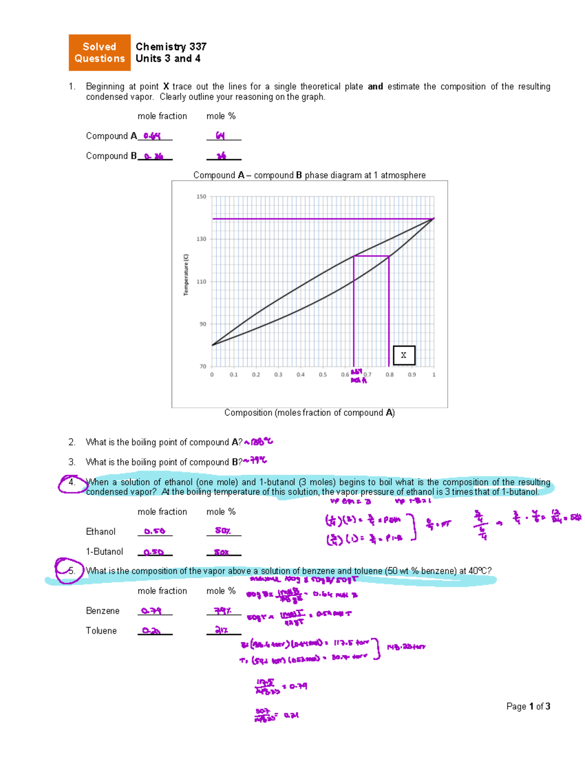 Units 3 and 4 solved questions - Page 1 of 3 Solved Questions Chemistry ...