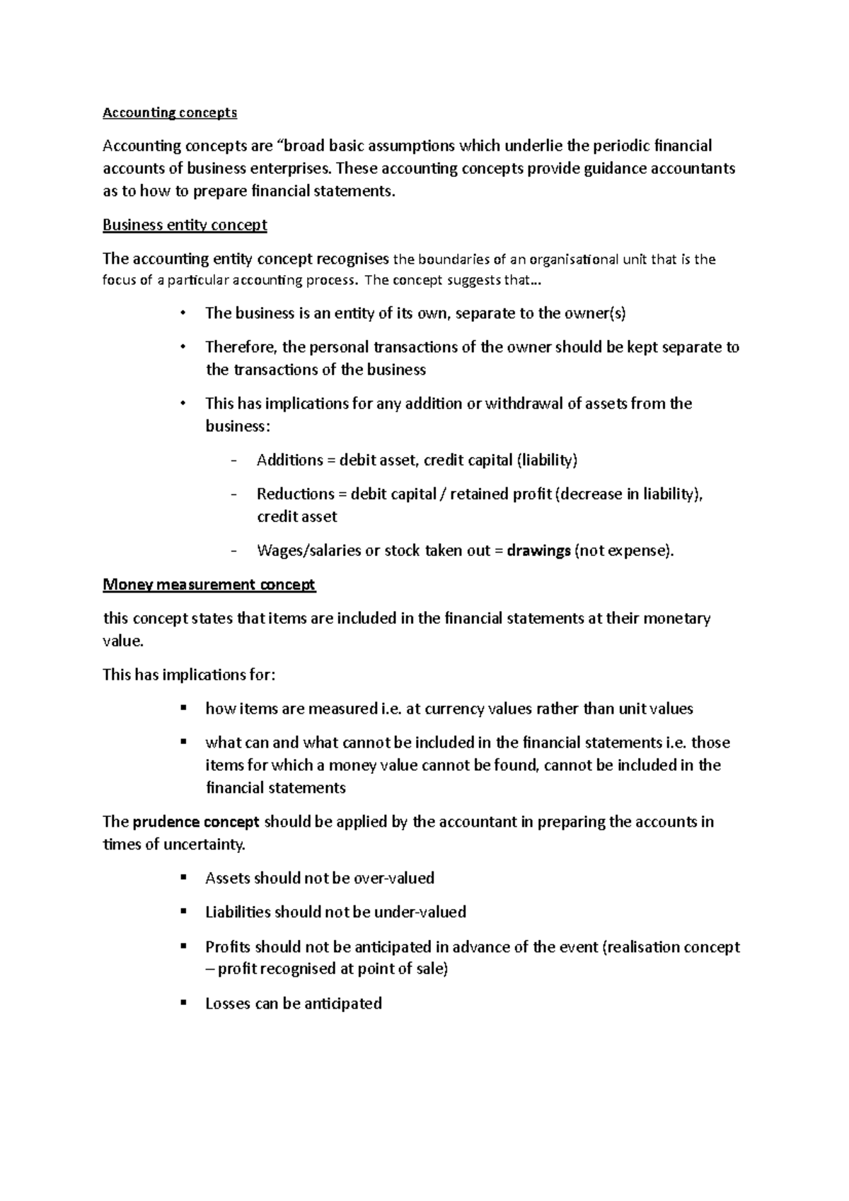 Accounting Concepts - Ec3425 - Brunel University - Studocu