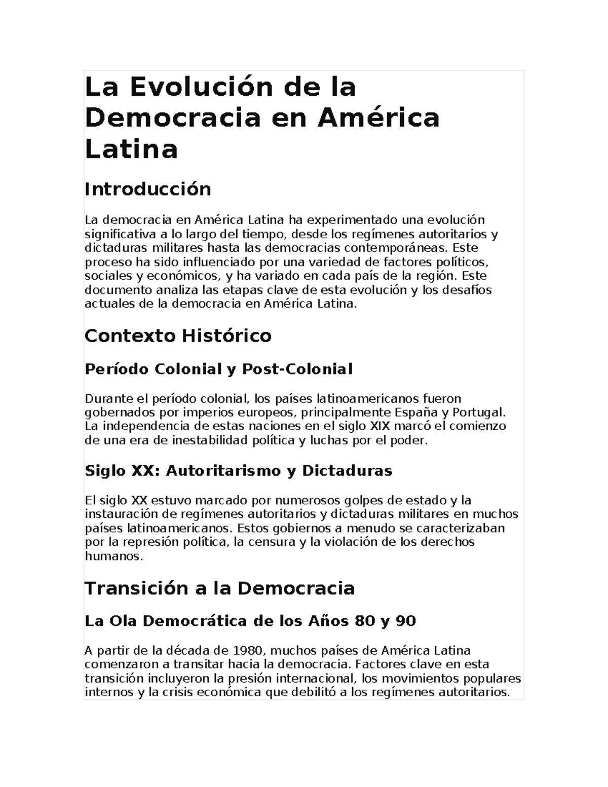 La Evolución de la Democracia en América Latina - La Evolución de la ...